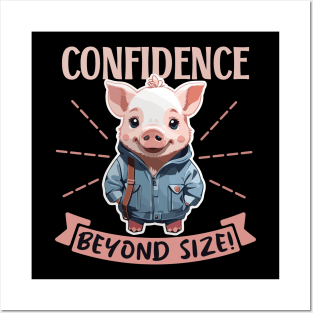 Confidence Beyond Size! - Cute Piglet Posters and Art